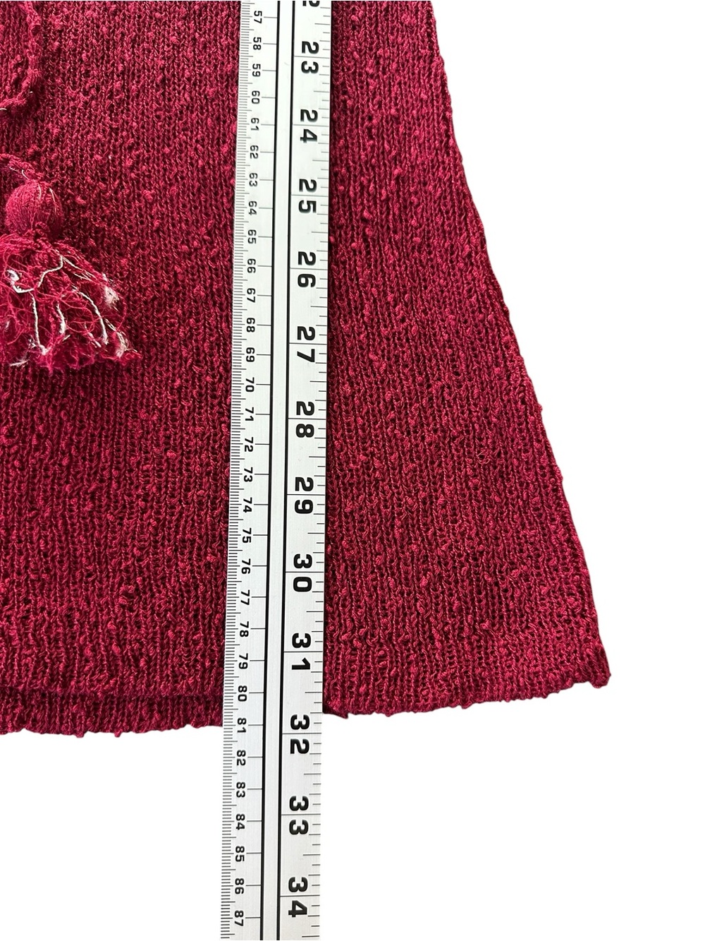 L*Space Topanga Sweater Knit Cover Up Dress Crimson Wrap Bell Sleeve Small - Picture 9 of 10